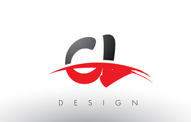 L brushed letter logo red brush letters design Vector Image