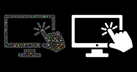 flare mesh 2d screen click icon with spots vector image