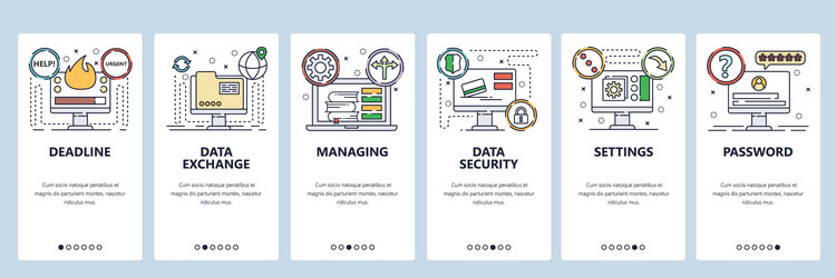 website and mobile app onboarding screens vector image