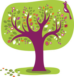 Green tree with place for text Royalty Free Vector Image