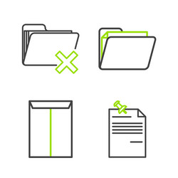set line note paper with pinned pushbutton vector image