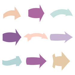 set of nine multicolored various arrows vector image