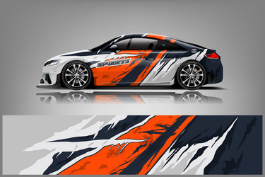 Sport Car Racing Wrap Vector Image