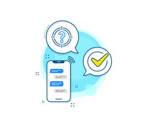 target with question mark line icon vector image
