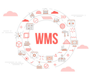 Wms warehouse management concept with icon set vector