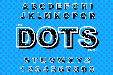 Dots alphabet modern bold font vector