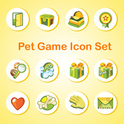 Game icon set with 12 objects in the same style vector