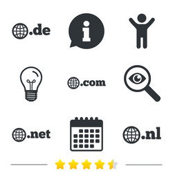 Top-level domains signs de com net and nl vector