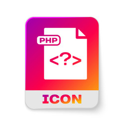 White php file document download button icon vector