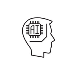 ai related icon on background for graphic and web vector image