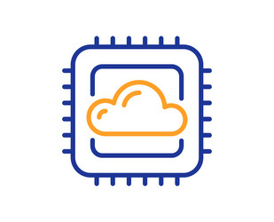 cloud computing cpu line icon internet data vector image