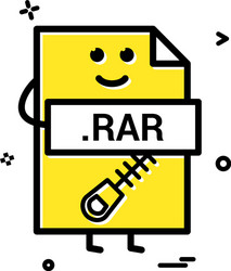 computer rar file format type icon design vector image