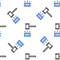 Line judge gavel icon isolated seamless pattern vector