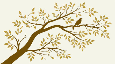 rustic tree branch with bird design generative ai vector image