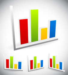 3d bar chart graph elements for presentation vector