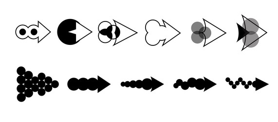Black and white arrows set on background Vector Image