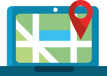 laptop pointer gps map and navigation vector image