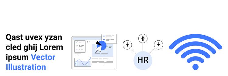 analyzing data with hr connection and wireless vector image