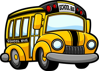 Cartoon yellow school bus vector