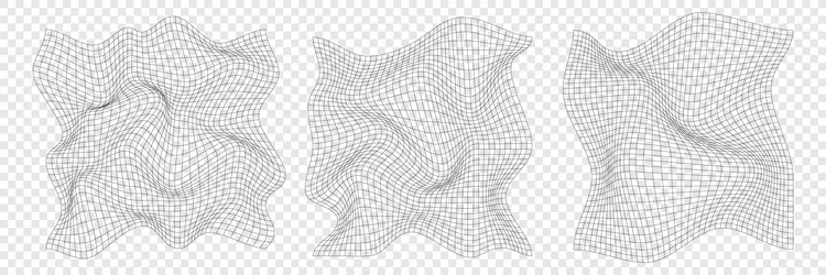distorted square grid warped mesh texture retro vector image