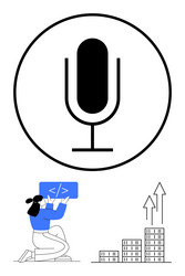 microphone with developer coding and business vector image