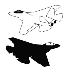 Stealth Jet Fighter Silhouette Vector Image