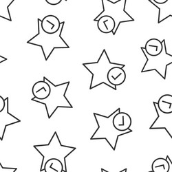 Check mark with star icon in flat style add vector