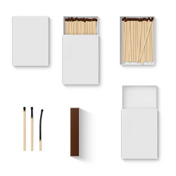 Collection realistic matchbox blank template front vector