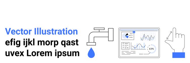 data visualization with analytics dashboard water vector image