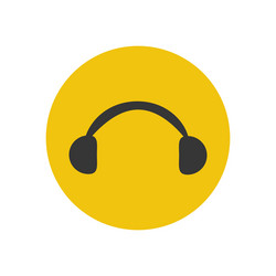 Headphones silhouette icon vector