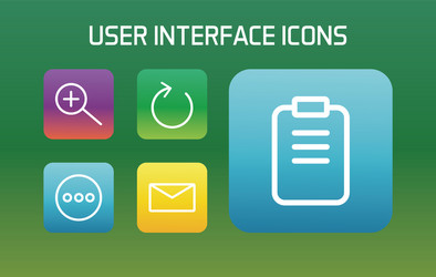 interface user set block gradient style icons vector image