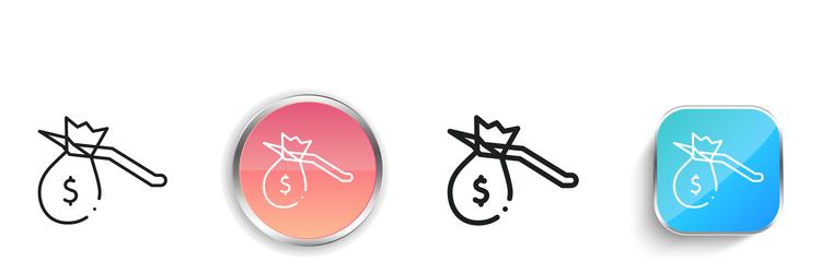 knapsack icon thin linear regular and button vector image