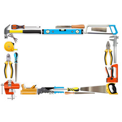Tool Frame with Various Instruments vector image