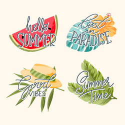 Tropical summer lettering vector