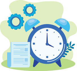 alarm clock with document file vector image