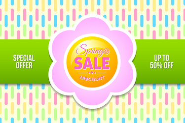 Spring sale discount document template vector