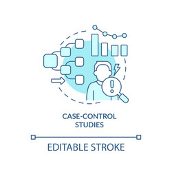 case-control studies turquoise concept icon vector