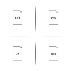 files and folders sign simple linear icon vector image