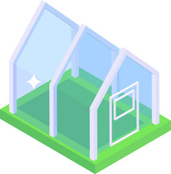 Greenhouse isometric composition Royalty Free Vector Image