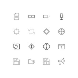 Interface linear thin icons set outlined simple vector