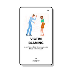 Man victim blaming depressed young woman vector