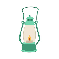 Ancient kerosene lamp cartoon vector