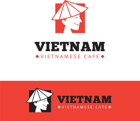 Cute vietnam food restaurant logo vector