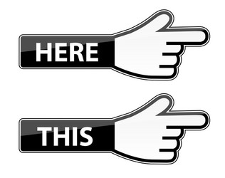 mouse hand cursor this here pointer labels vector image