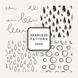 Set of seamless patterns with scribbles vector