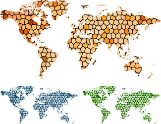 abstract mosaic map of the world vector