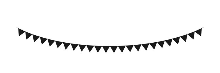 blank flag banner bunting garland silhouette vector