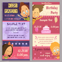 kids party invitation banners vector