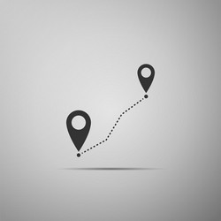 Route location icon map pointer gps navigator vector