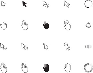 Touch Cursor Interface Icons vector image